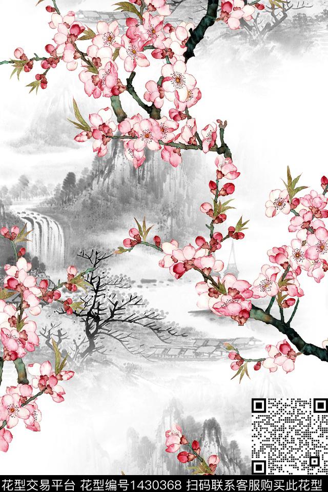 xz2034.jpg - 1430368 - 花卉 真丝 中国 - 数码印花花型 － 女装花型设计 － 瓦栏