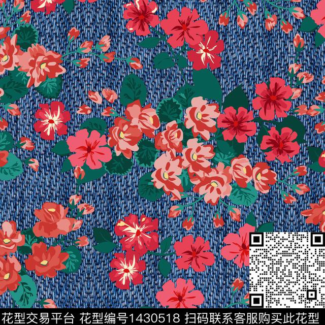 HH16056.jpg - 1430518 - 花卉 大牌风 植物 - 数码印花花型 － 女装花型设计 － 瓦栏
