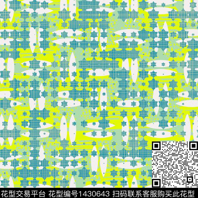 W3.jpg - 1430643 - 几何 简约 格子 - 数码印花花型 － 其他花型设计 － 瓦栏