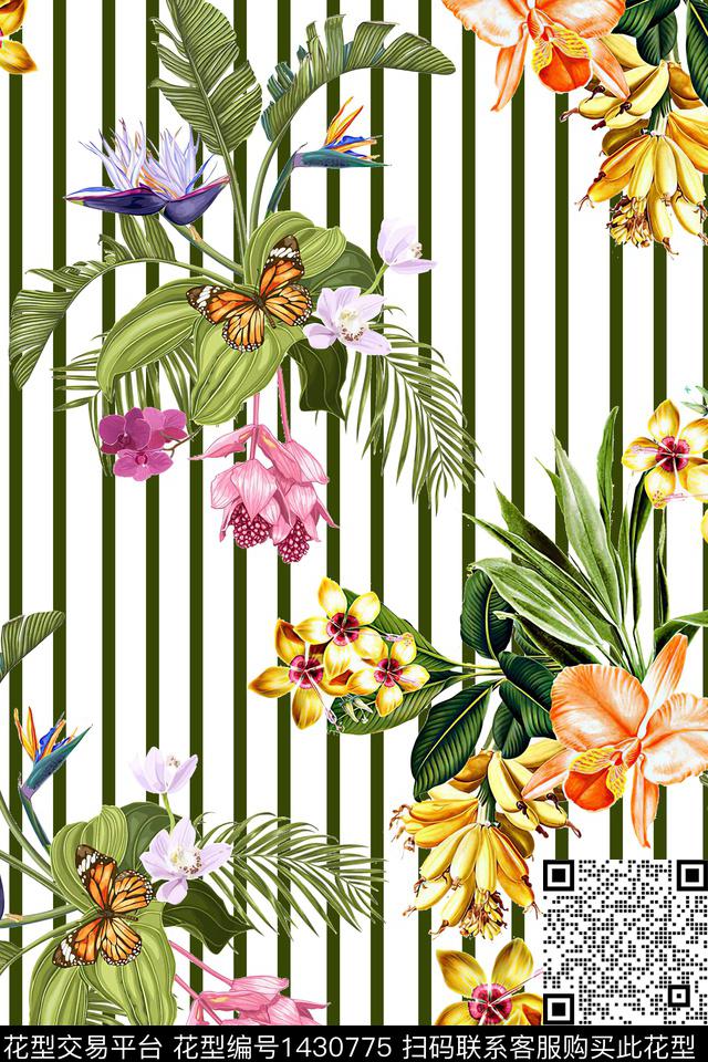 xz2046.jpg - 1430775 - 时尚 热带花型 真丝 - 数码印花花型 － 女装花型设计 － 瓦栏