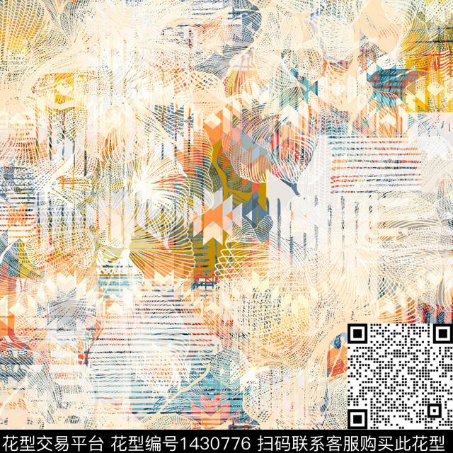 xz2048.jpg - 1430776 - 时尚 肌理 抽象 - 数码印花花型 － 女装花型设计 － 瓦栏