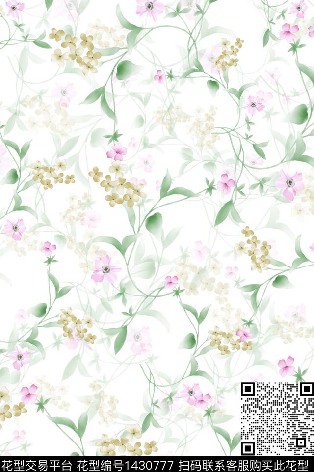 xz2049.jpg - 1430777 - 花卉 小清新 真丝 - 数码印花花型 － 女装花型设计 － 瓦栏
