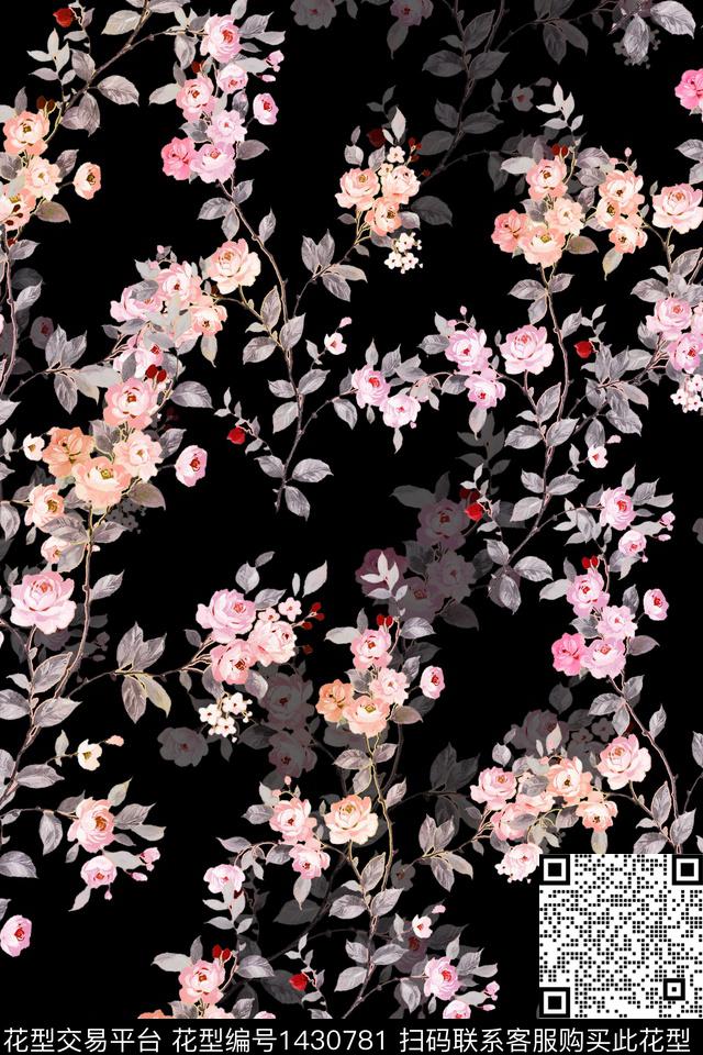 xz2053.jpg - 1430781 - 花卉 真丝 小碎花 - 数码印花花型 － 女装花型设计 － 瓦栏