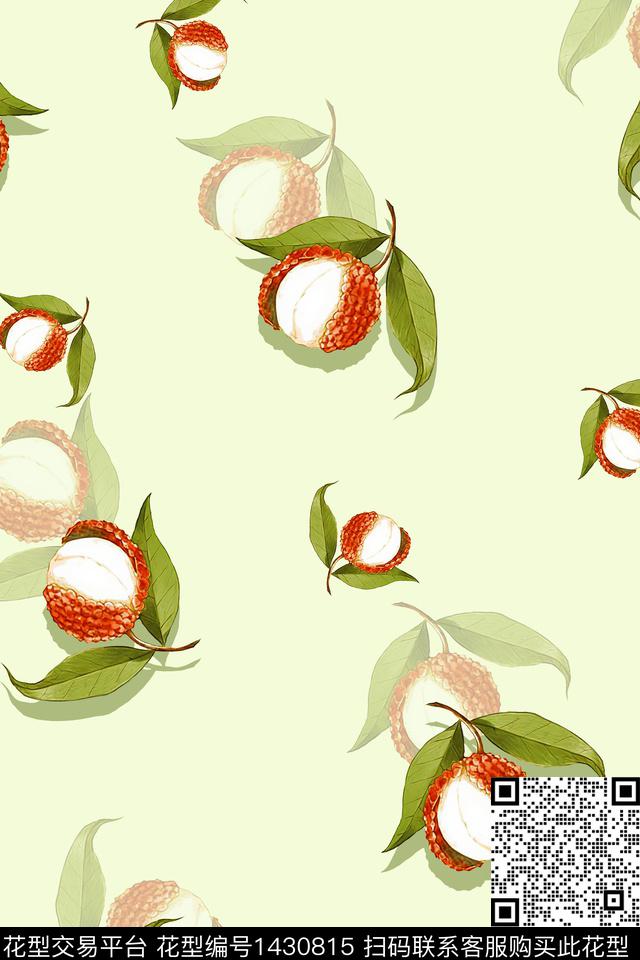 水果水彩清爽底花卉传统印花花型下载（图片编号: 1430815） - 瓦栏（Walan）
