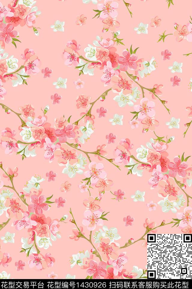 花卉年轻女性大牌风数码印花花型下载（图片编号: 1430926） - 瓦栏（Walan）
