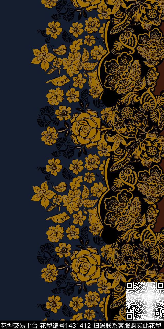 WL-21610-7.jpg - 1431412 - 民族花卉 花卉 中国 - 传统印花花型 － 女装花型设计 － 瓦栏