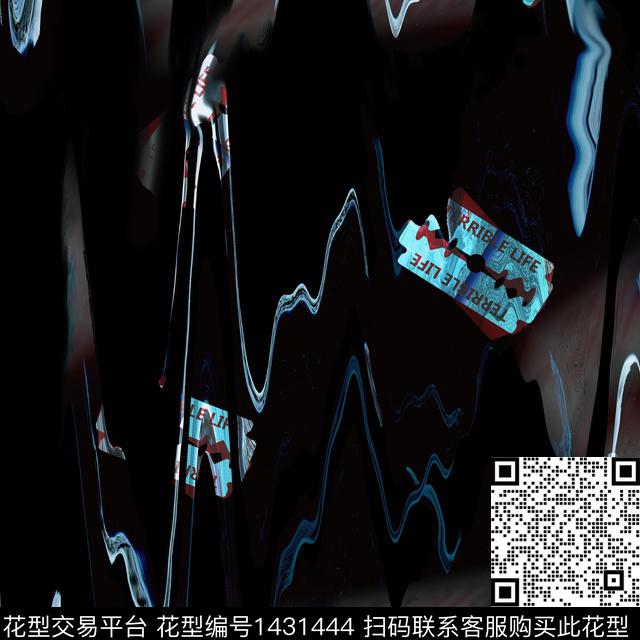男装大牌风抽象数码印花花型下载（图片编号: 1431444） - 瓦栏（Walan）