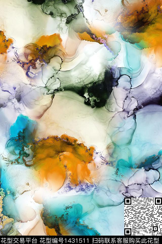 炫彩肌理水彩数码印花花型下载（图片编号: 1431511） - 瓦栏（Walan）
