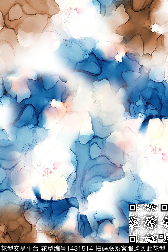 炫彩肌理水彩数码印花花型下载（图片编号: 1431514） - 瓦栏（Walan）