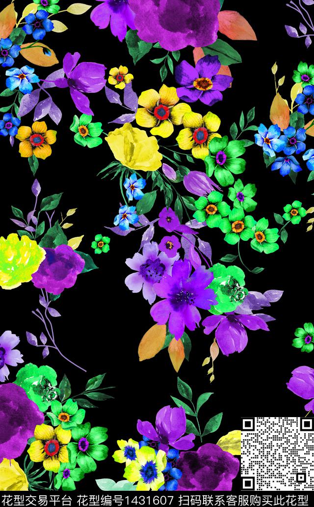 1012.jpg - 1431607 - 数码花型 扎染花型 花卉 - 数码印花花型 － 女装花型设计 － 瓦栏