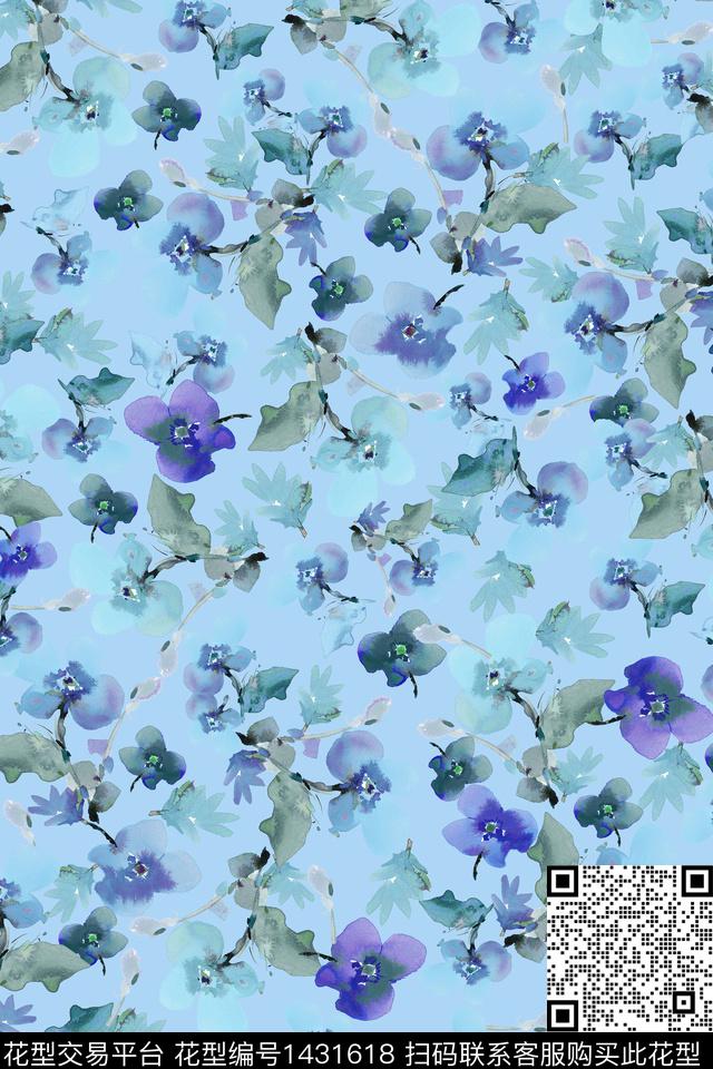 肌理艺术小碎花数码印花花型下载（图片编号: 1431618） - 瓦栏（Walan）