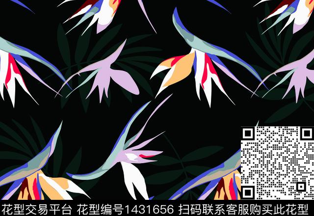 zhao-ttn.jpg - 1431656 - 绿植树叶 花卉 大牌风 - 传统印花花型 － 泳装花型设计 － 瓦栏
