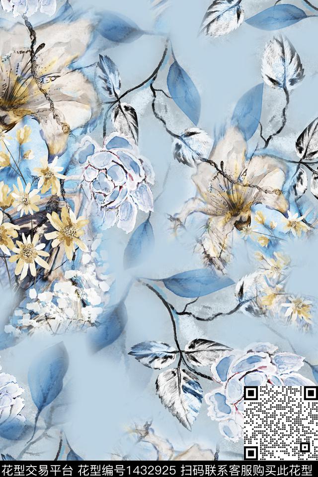 YG21HE057-1.jpg - 1432925 - 肌理 大牌风 抽象 - 数码印花花型 － 女装花型设计 － 瓦栏