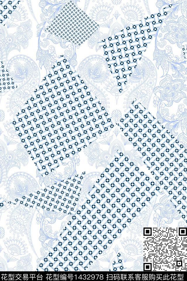 几何定位民族风大牌风数码印花花型下载（图片编号: 1432978） - 瓦栏（Walan）