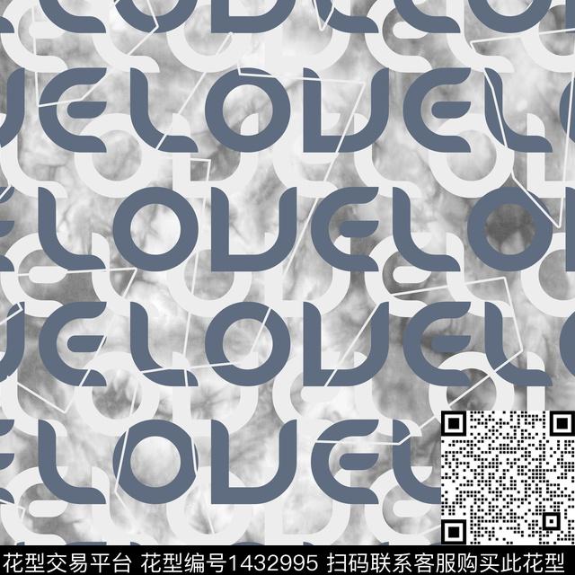love26024.jpg - 1432995 - 字母 扎染花型 男装 - 传统印花花型 － 男装花型设计 － 瓦栏