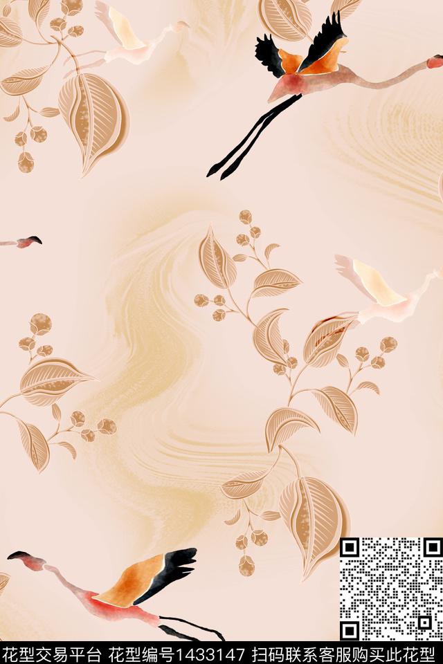 QYH86.jpg - 1433147 - 复古 香云纱 中国 - 数码印花花型 － 女装花型设计 － 瓦栏