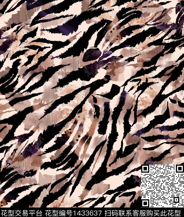 2021062601.jpg - 1433637 - 斑马纹 黑白条纹 豹纹 - 传统印花花型 － 女装花型设计 － 瓦栏