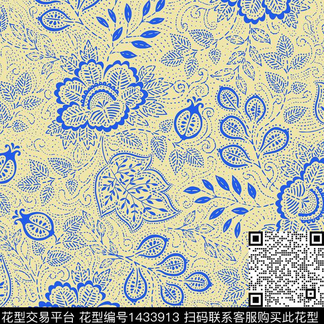 f63.jpg - 1433913 - 数码花型 复古 花卉 - 数码印花花型 － 女装花型设计 － 瓦栏