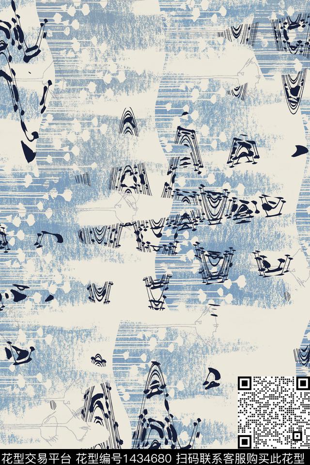 肌理抽象艺术数码印花花型下载（图片编号: 1434680） - 瓦栏（Walan）