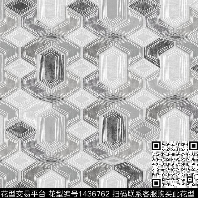 几何大牌风条纹数码印花花型下载（图片编号: 1436762） - 瓦栏（Walan）