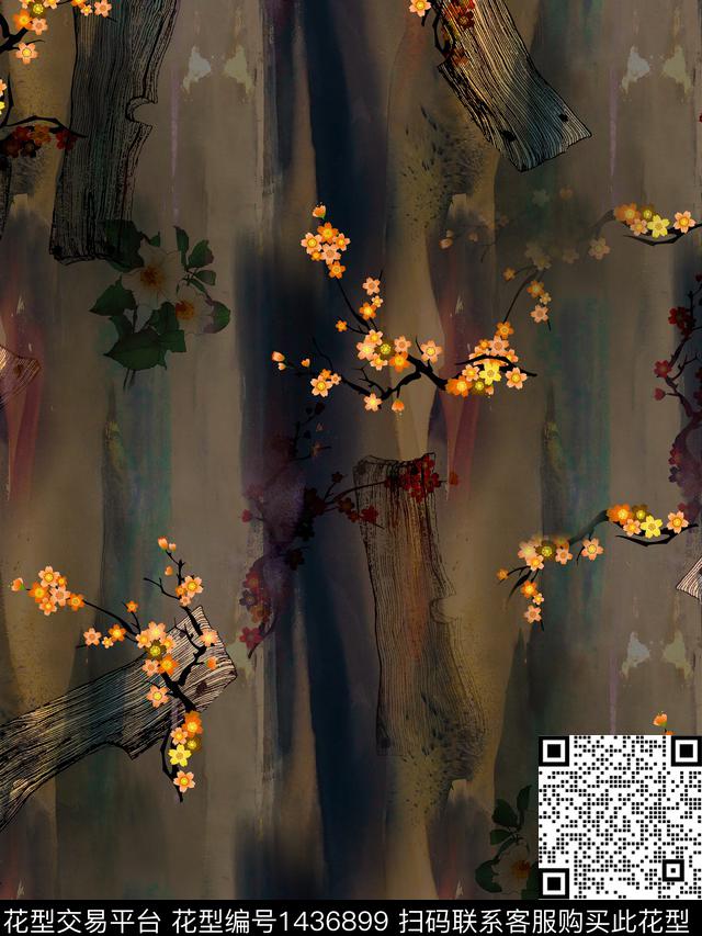 连衣裙女装花卉传统印花花型下载（图片编号: 1436899） - 瓦栏（Walan）