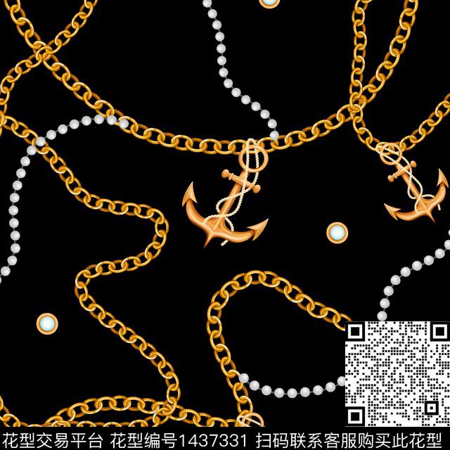 链条珍珠豆豆.jpg - 1437331 - 金属 链条 广州 - 传统印花花型 － 女装花型设计 － 瓦栏