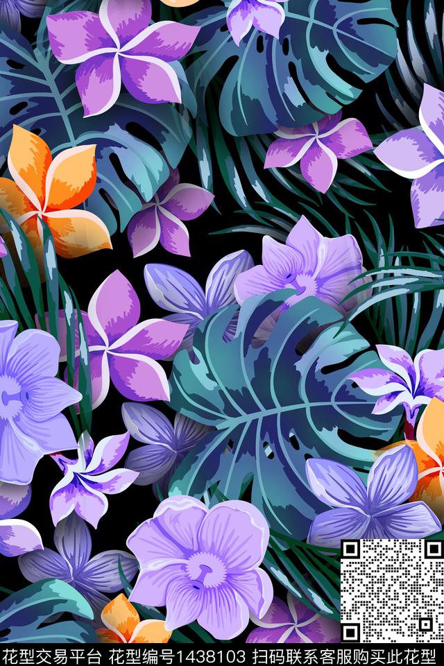 2021-07-11-V.jpg - 1438103 - 女装 花卉 热带花型 - 数码印花花型 － 女装花型设计 － 瓦栏