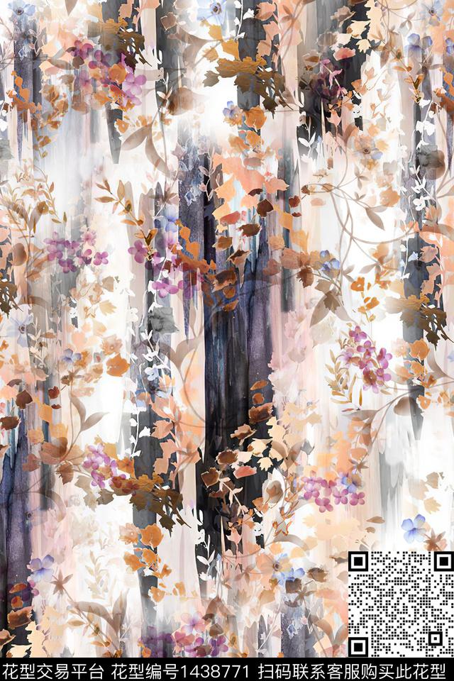xz2195.jpg - 1438771 - 时尚 抽象 真丝 - 数码印花花型 － 女装花型设计 － 瓦栏