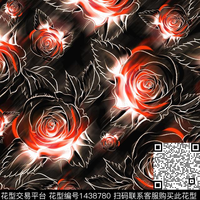xz2201.jpg - 1438780 - 时尚 花卉 真丝 - 数码印花花型 － 女装花型设计 － 瓦栏