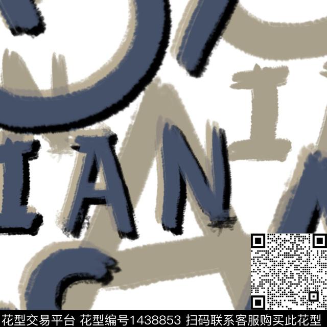 Asian7014.jpg - 1438853 - 字母 涂鸦 男装 - 传统印花花型 － 男装花型设计 － 瓦栏