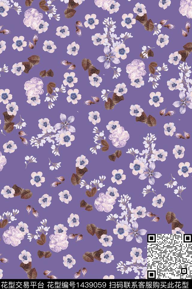 花卉20043-2.jpg - 1439059 - 数码花型 花卉 旗袍 - 数码印花花型 － 女装花型设计 － 瓦栏