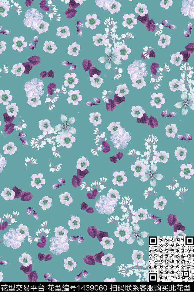 花卉20043-3.jpg - 1439060 - 数码花型 花卉 旗袍 - 数码印花花型 － 女装花型设计 － 瓦栏