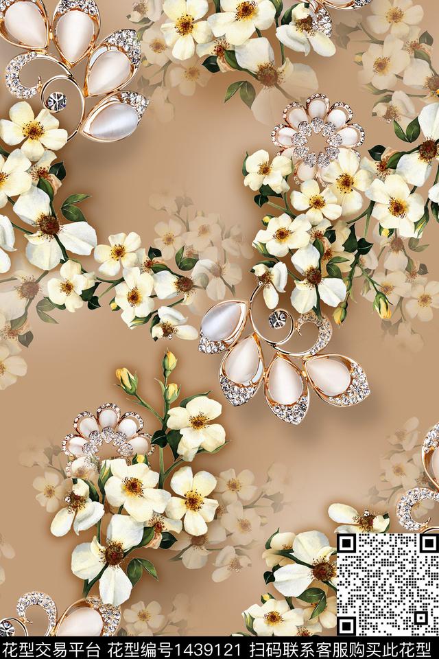 纸印花女装花卉数码印花花型下载（图片编号: 1439121） - 瓦栏（Walan）