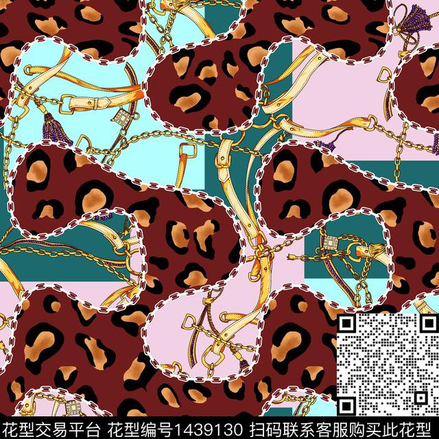 皮带豹纹混合拼接数码印花花型下载（图片编号: 1439130） - 瓦栏（Walan）