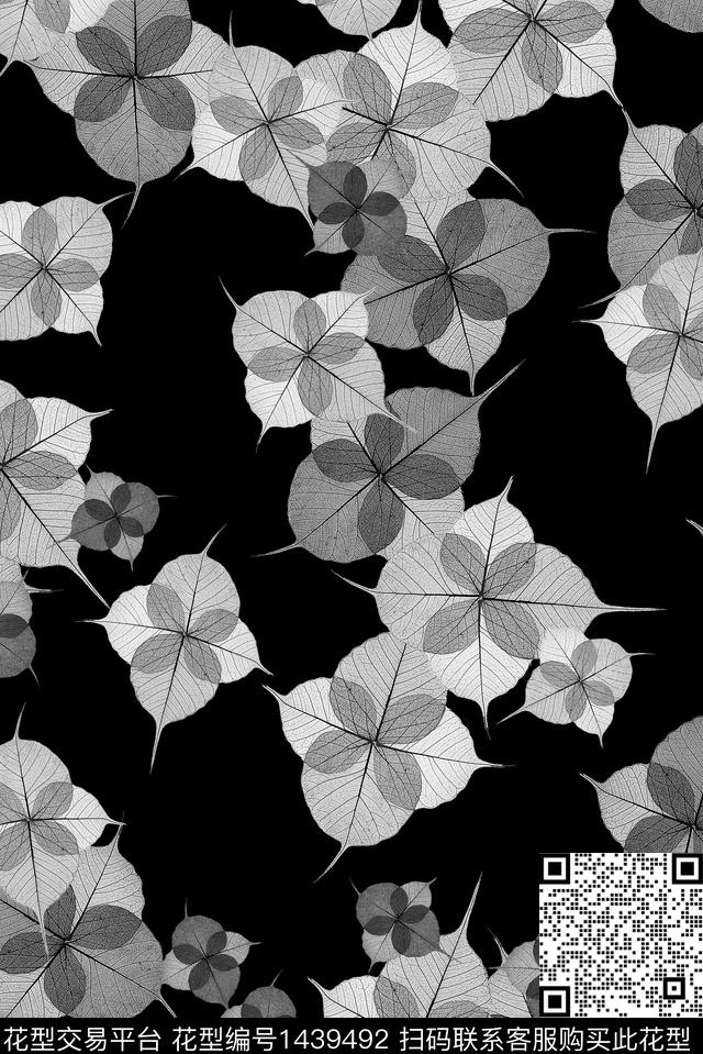 花卉大牌风旗袍数码印花花型下载（图片编号: 1439492） - 瓦栏（Walan）