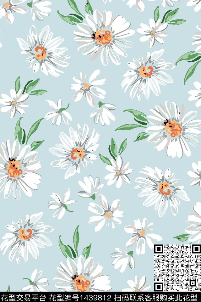 数码花型花卉年轻女性数码印花花型下载（图片编号: 1439812） - 瓦栏（Walan）