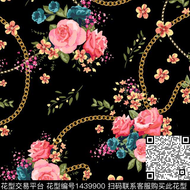 金链牡丹.jpg - 1439900 - 花卉 花瓣 大花 - 传统印花花型 － 女装花型设计 － 瓦栏