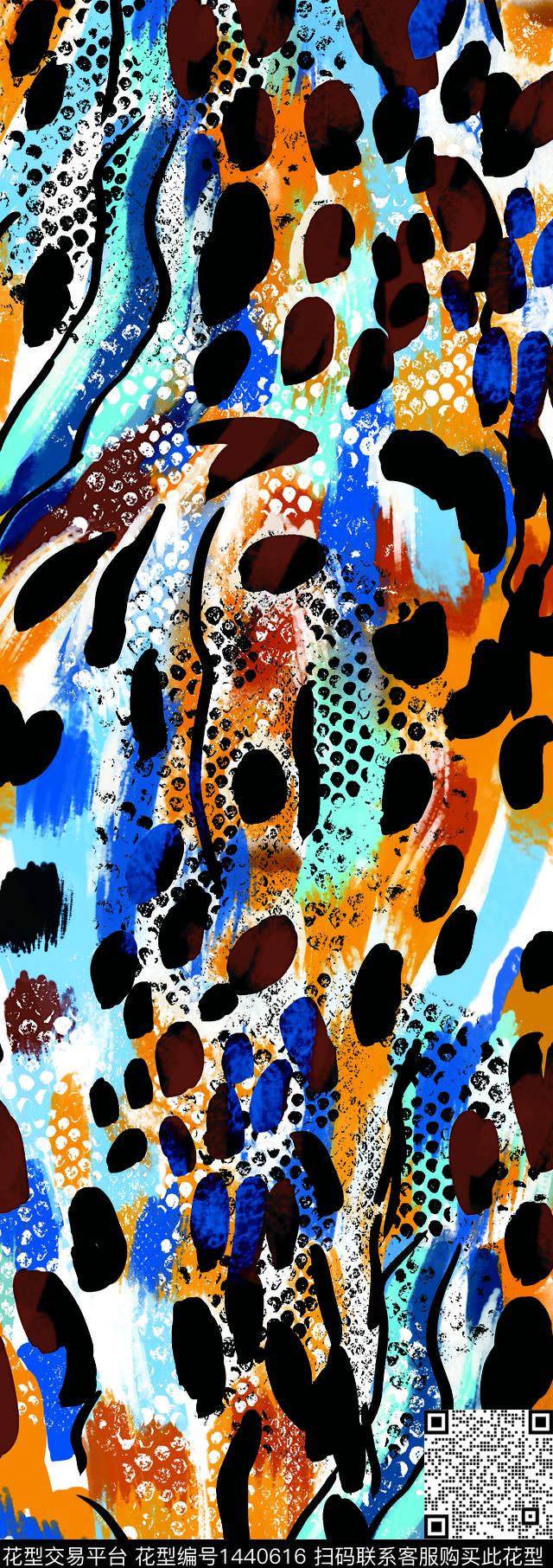 豹纹 抽象纹理.jpg - 1440616 - 数码花型 豹纹 动物纹 - 数码印花花型 － 女装花型设计 － 瓦栏