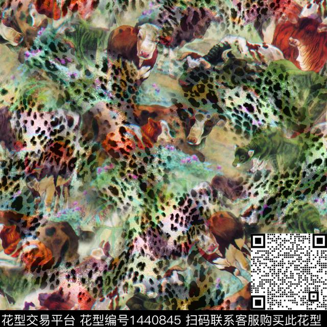 DG210206.jpg - 1440845 - 豹纹 动物 油画花型 - 数码印花花型 － 女装花型设计 － 瓦栏