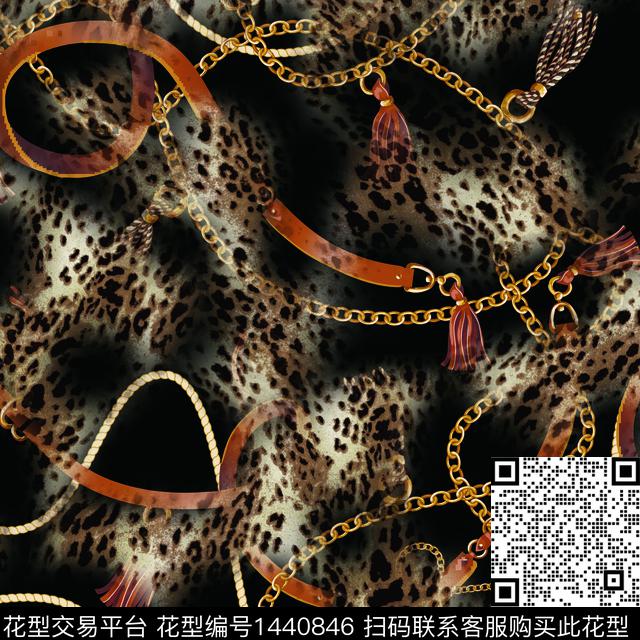 DG210207.jpg - 1440846 - 豹纹 动物 链条 - 数码印花花型 － 女装花型设计 － 瓦栏