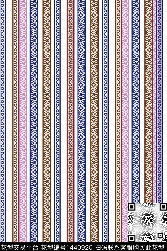 几何大牌风条纹数码印花花型下载（图片编号: 1440920） - 瓦栏（Walan）