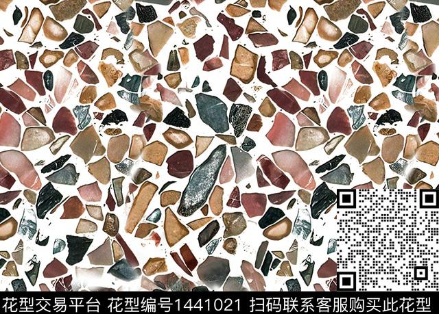 石头肌理传统纹样数码印花花型下载（图片编号: 1441021） - 瓦栏（Walan）