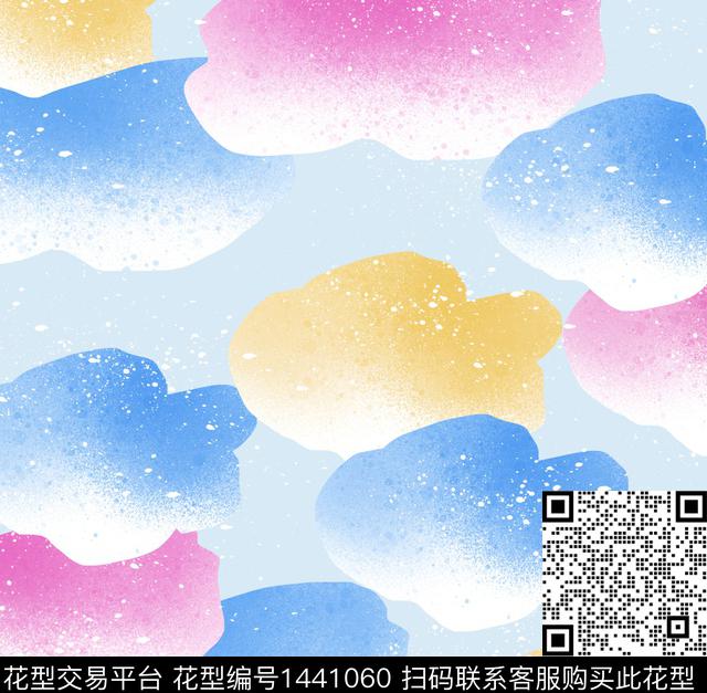 炫彩云朵.jpg - 1441060 - 数码花型 笔触 抽象花卉 - 数码印花花型 － 女装花型设计 － 瓦栏