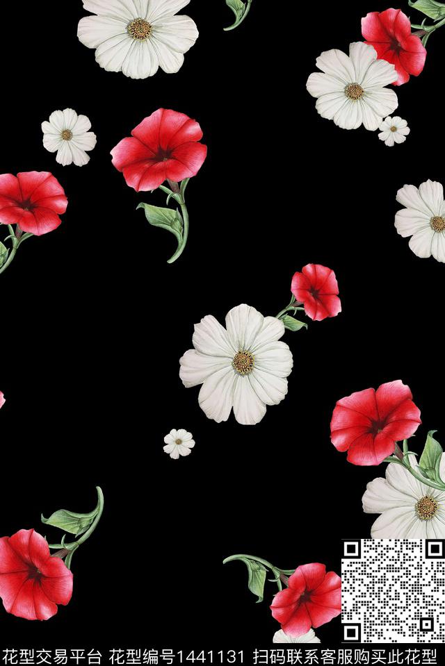 绿植树叶数码花型花卉数码印花花型下载（图片编号: 1441131） - 瓦栏（Walan）