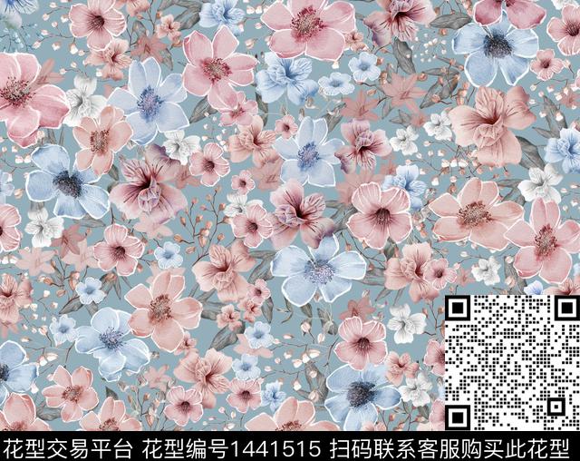 2021072702.jpg - 1441515 - 民族花卉 花卉 春夏花型 - 传统印花花型 － 女装花型设计 － 瓦栏