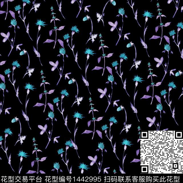 花卉满版散花传统花型数码印花花型下载（图片编号: 1442995） - 瓦栏（Walan）