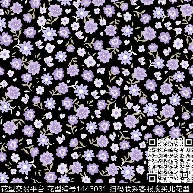 花卉满版散花传统花型数码印花花型下载（图片编号: 1443031） - 瓦栏（Walan）