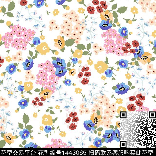 花卉满版散花小碎花传统印花花型下载（图片编号: 1443065） - 瓦栏（Walan）