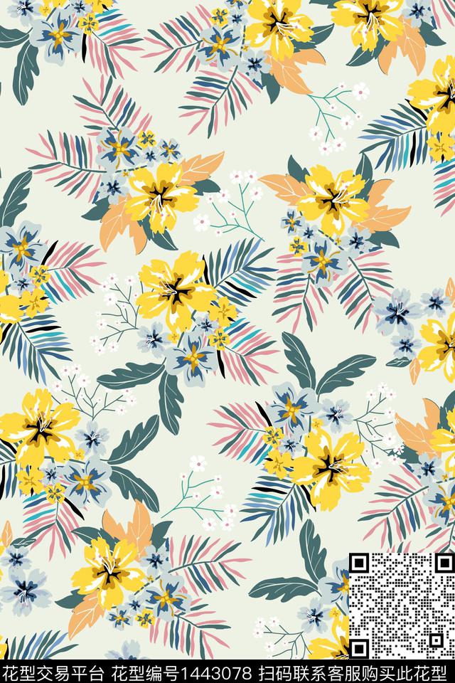 花卉满版散花小碎花传统印花花型下载（图片编号: 1443078） - 瓦栏（Walan）