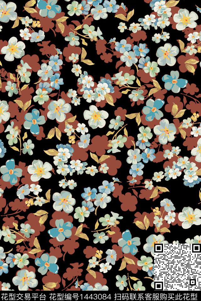 花卉满版散花小碎花传统印花花型下载（图片编号: 1443084） - 瓦栏（Walan）